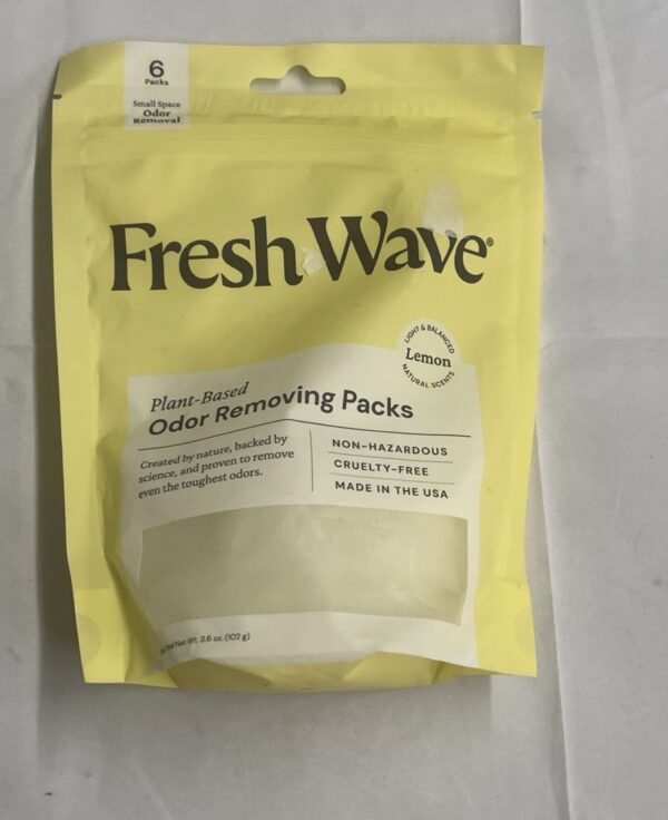 Fresh Wave Lemon Odor Eliminating & Deodorizing Packs Bag of 6 Safer Odor Free