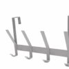 Heavy Duty Over The Door 4 Hooks Rail Matte Gray - Brightroom™