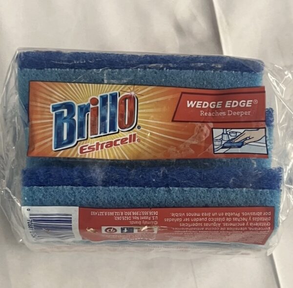 Armaly 21034 Brillo Estracell No-Scratch WedgeEdge Scrub Sponge, 3 Count