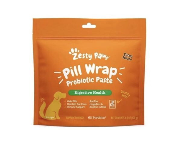 Zesty Paws Pill Wrap Probiotic Paste Bacon Flavor for Dogs - Immune & Digestive