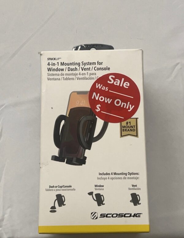 Scosche IHW10-SP1 4-in-1 Stick Grip Suction Cup Vent/Dash/Windshield Mount Kit B_1 Scosche IHW10-SP1 4-in-1 Stick Grip Suction Cup Vent/Dash/Windshield Mount Kit B